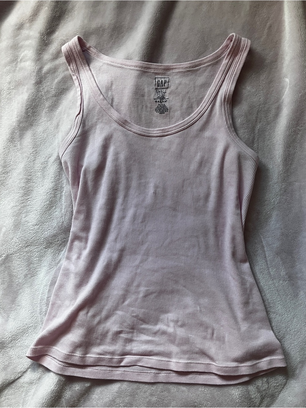 gap baby pink ribbed tank top